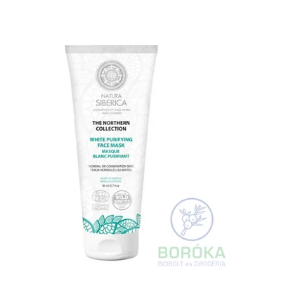 Natura Siberica Fehér tisztító arcmaszk normál és vegyes bőrre • 80ml